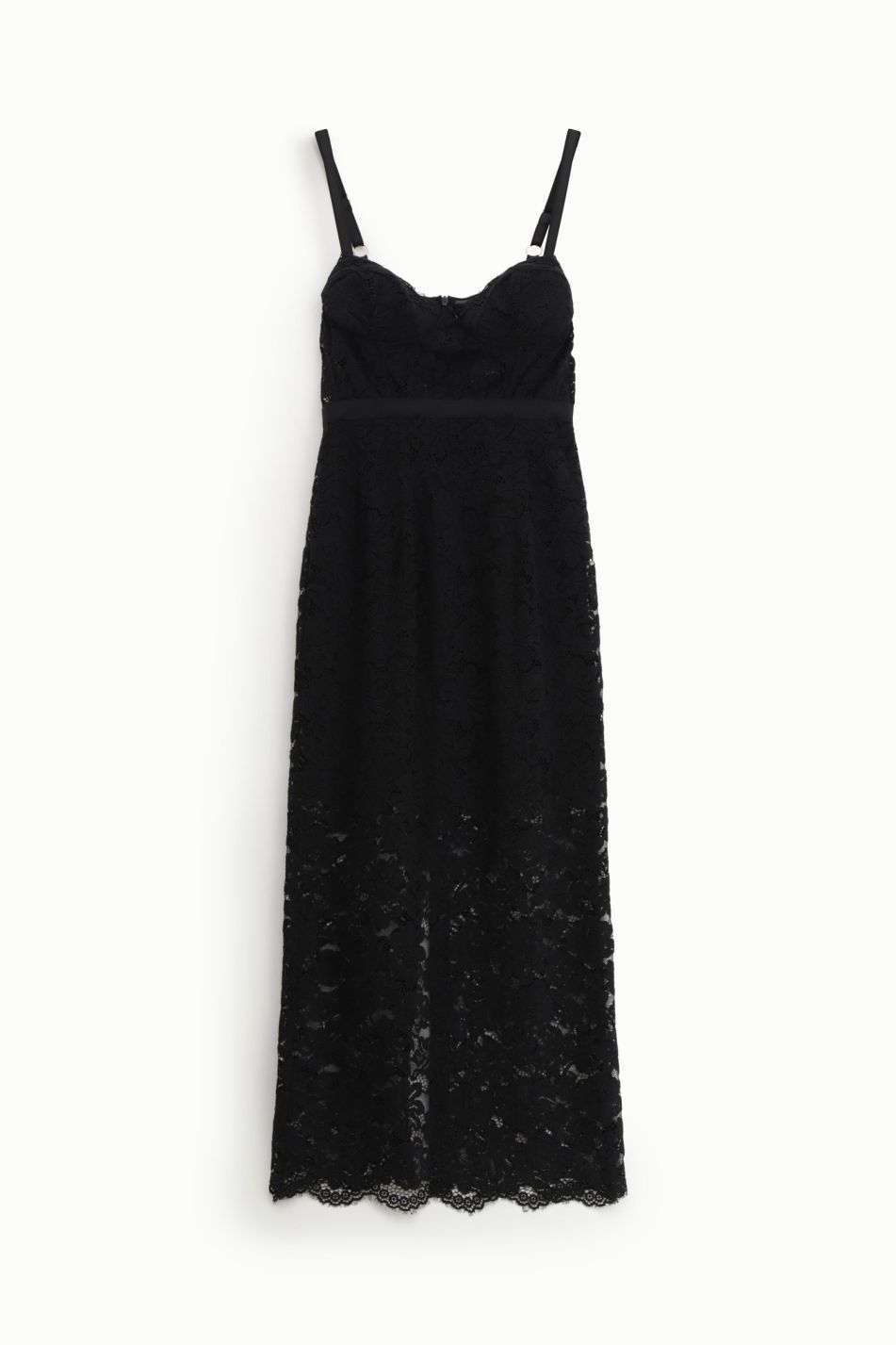 Abito midi in pizzo con spalline e scollo cuore Imperial