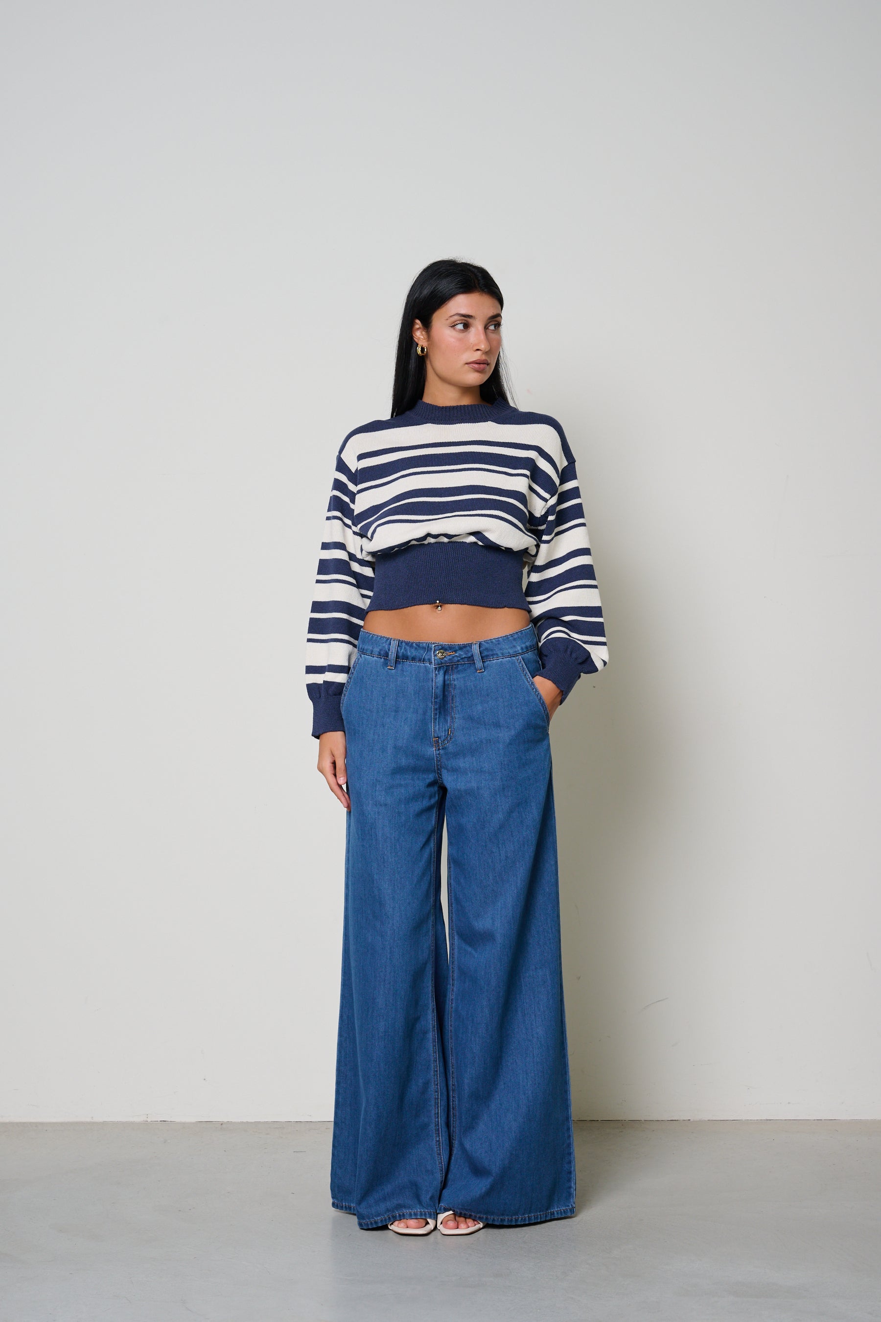 Jeans wide leg vita regolare Kaos Denim