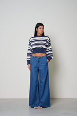 Jeans wide leg vita regolare Kaos Denim