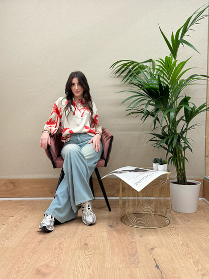 Blusa fantasia botanical con palme Icona
