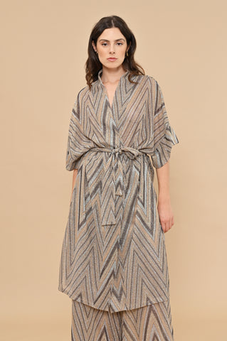 Kimono fantasia geometrica lurex Kaos Jeans