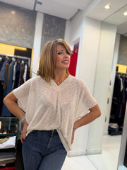 Maglia in filo leggero scollo a V Kaos Donna