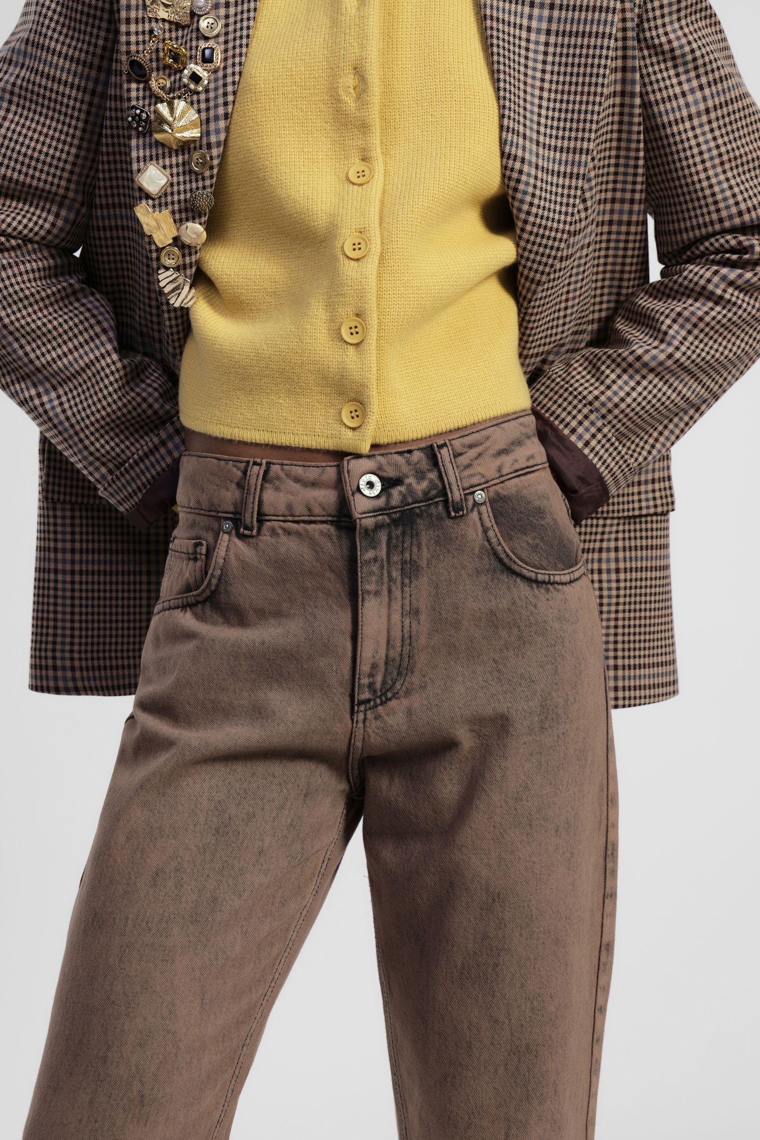Jeans slim fit a vita alta con lavaggio sfumato Dixie