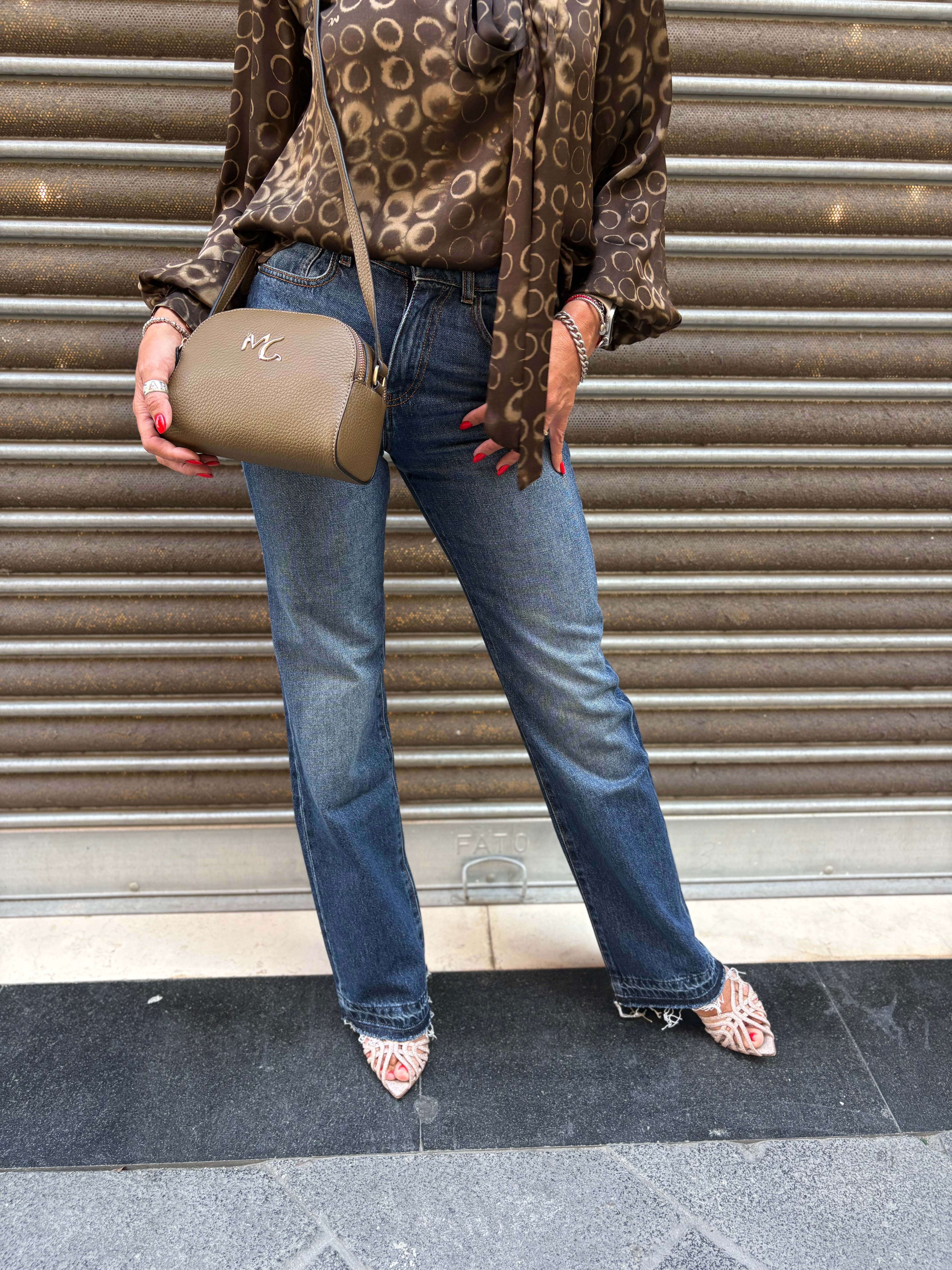 Jeans Straight Fit con Orlo a Taglio Vivo Manila Grace