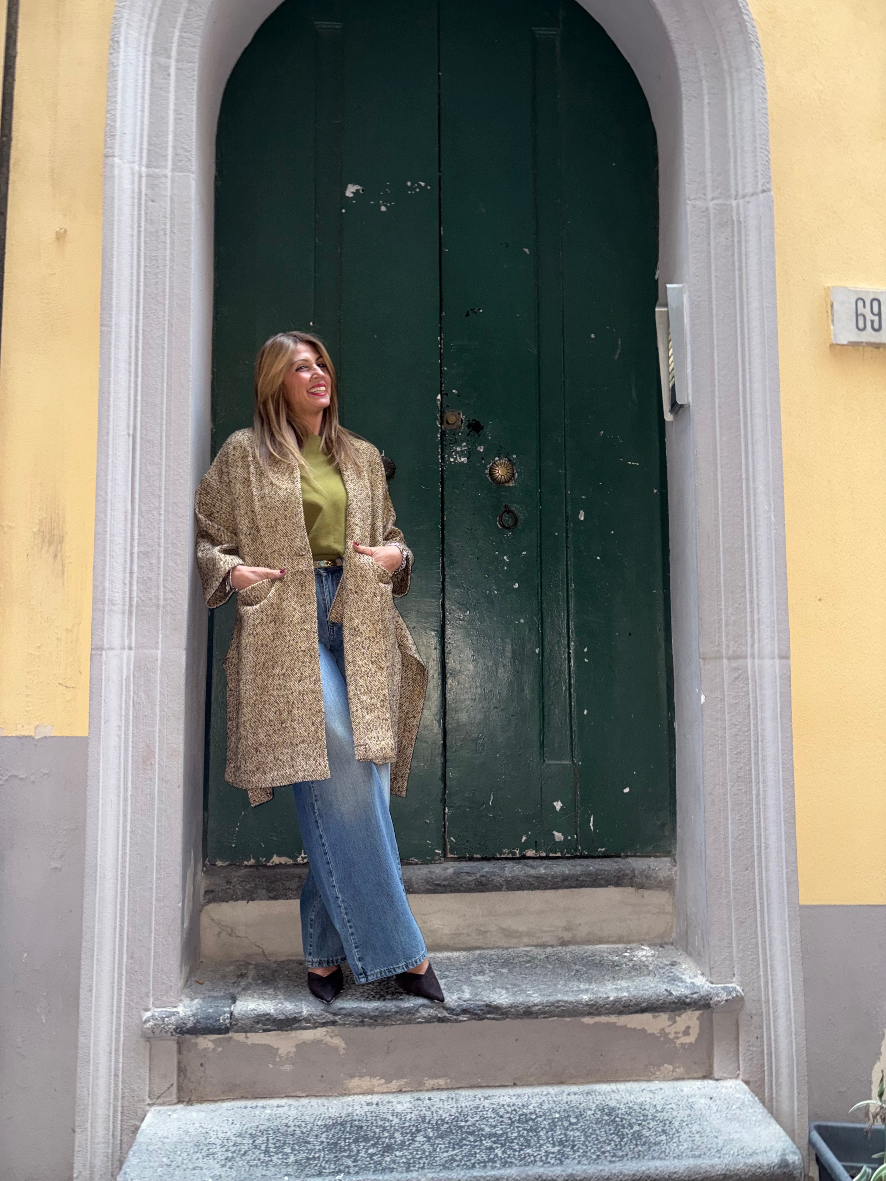 Cappotto mantella spigato Emisphere