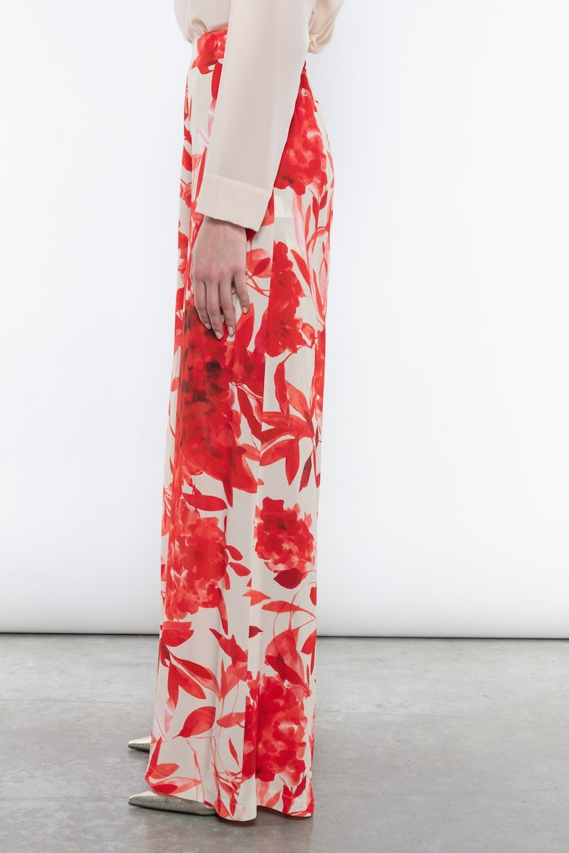 Pantalone con bustino con elastico stampa floreale Kaos Donna
