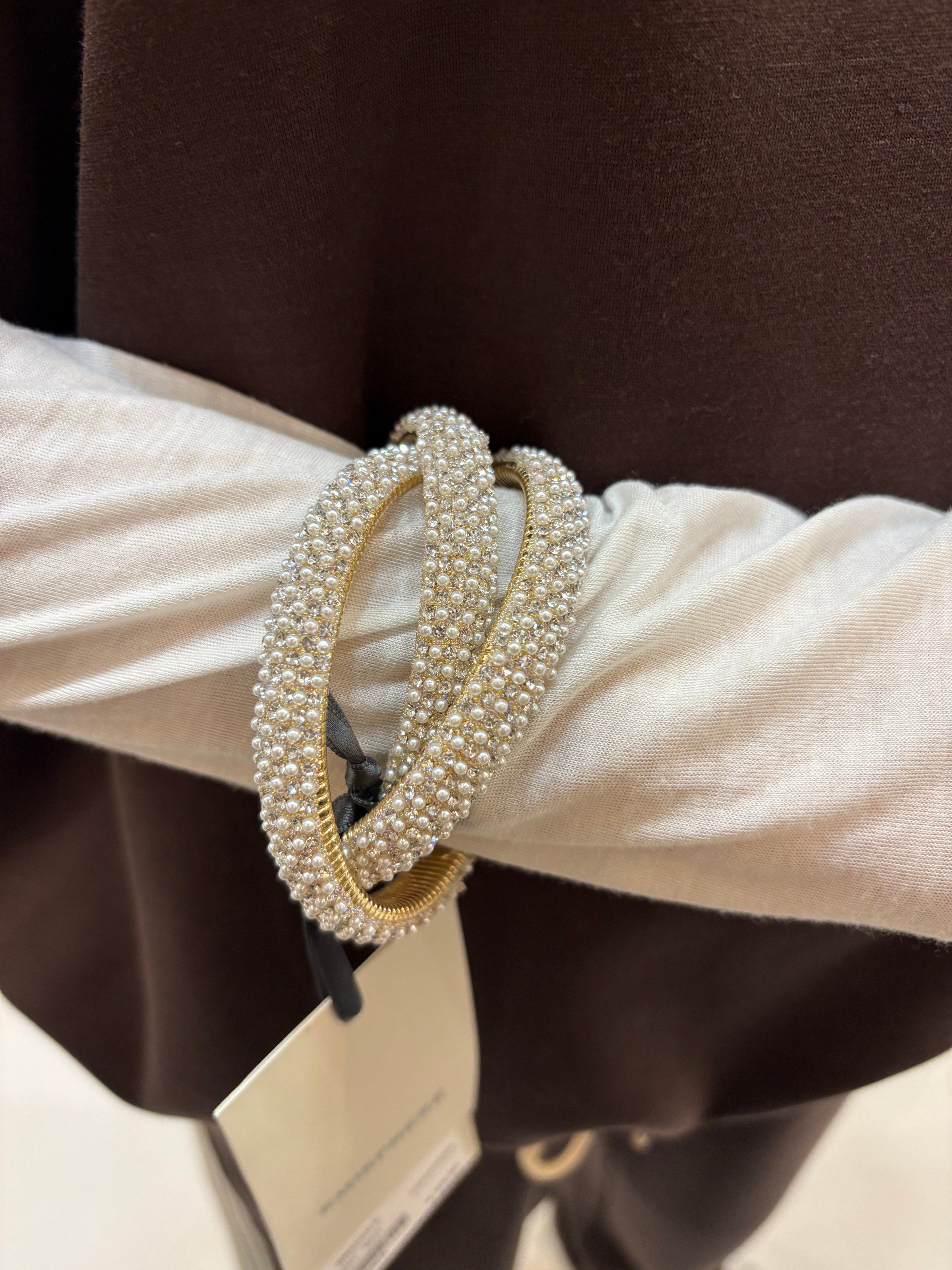 Bracciale intrecciato con cristalli Emisphere