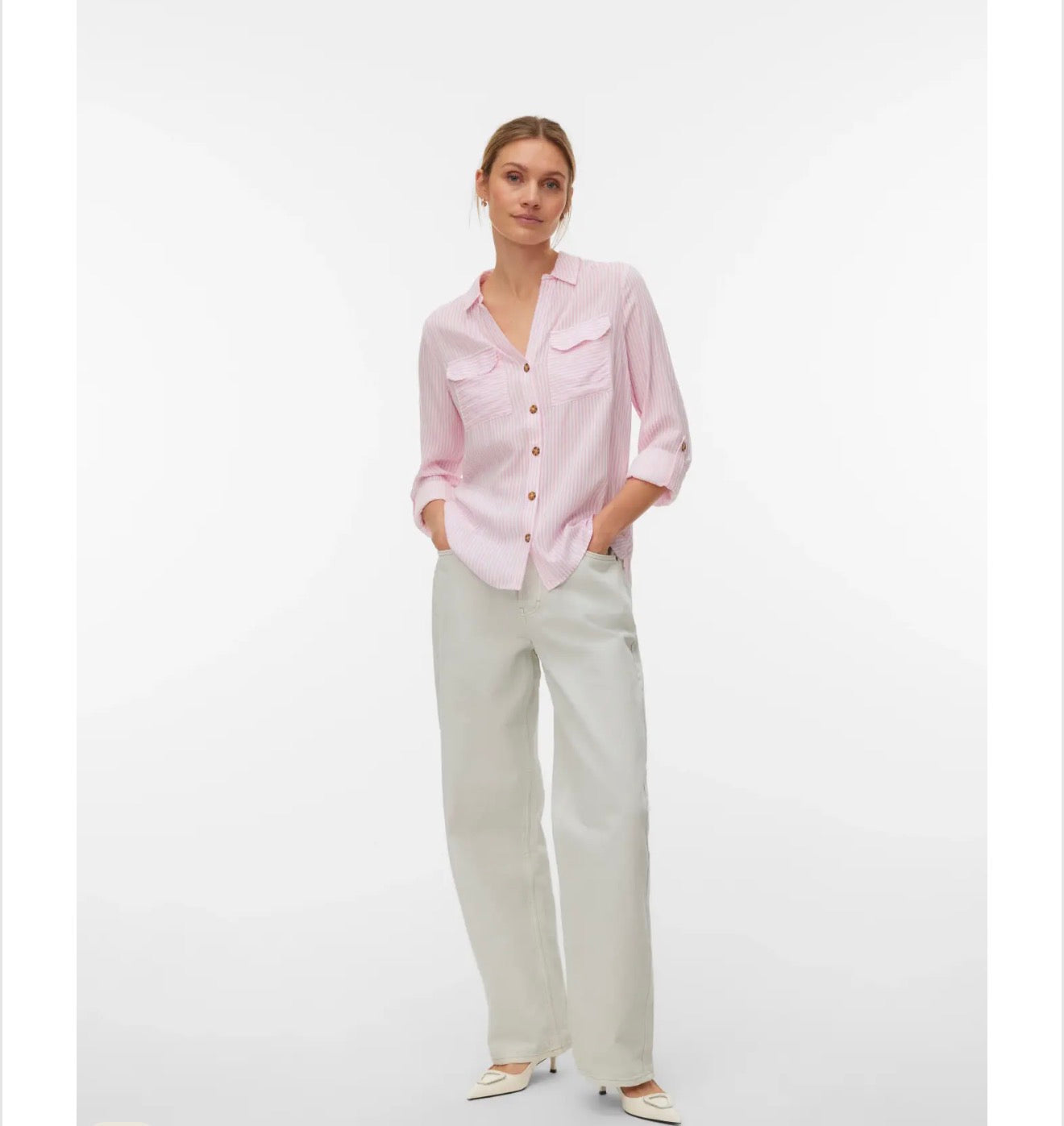 Camicia bumpy con polsini regolabili Vero Moda