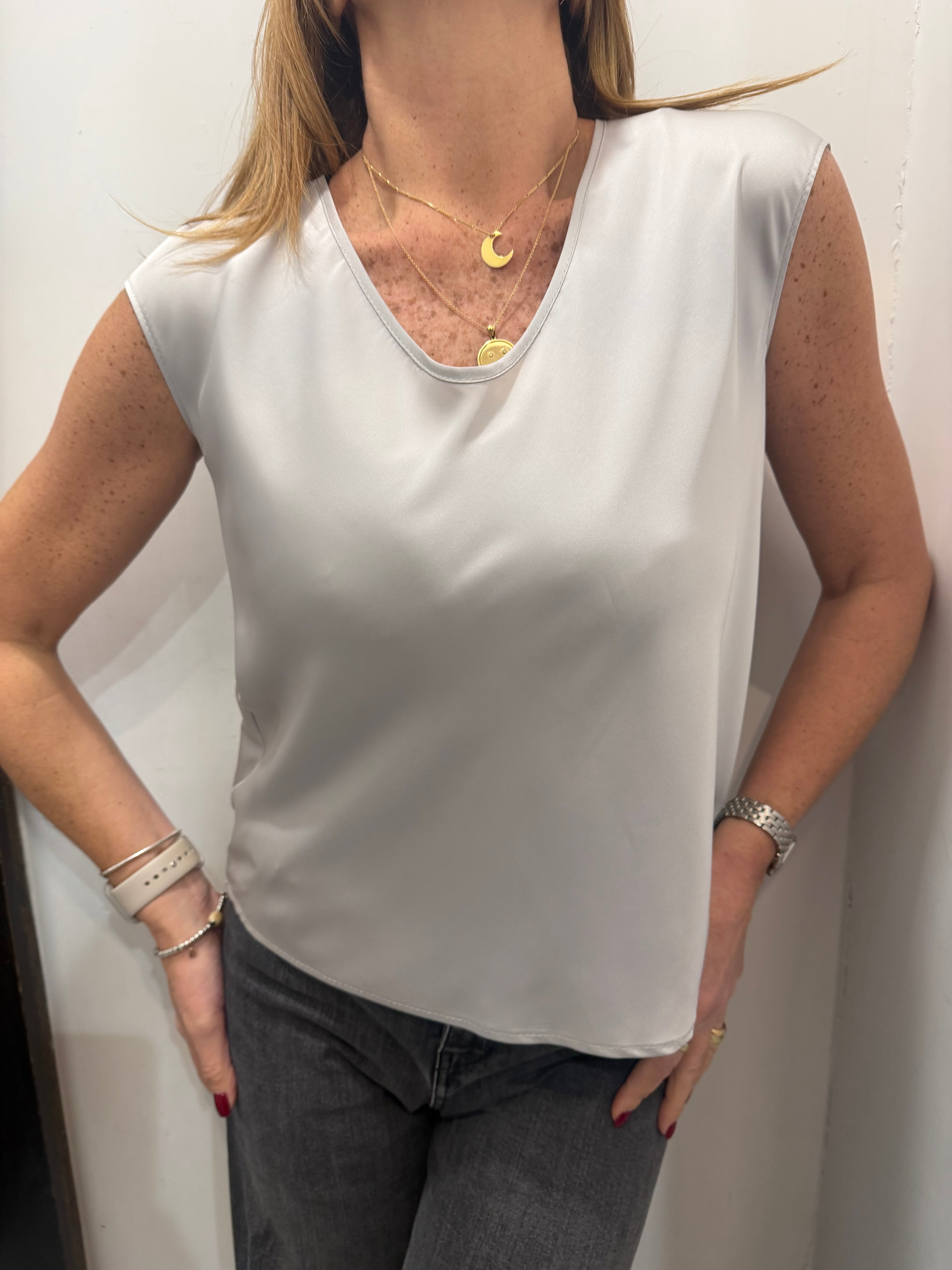 Blusa scollo tondo con manica ad aletta Imperial