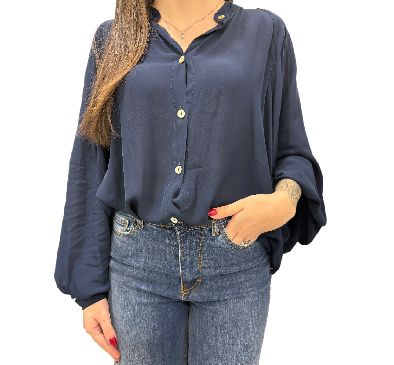 Camicia con collo coreano basic Emisphere