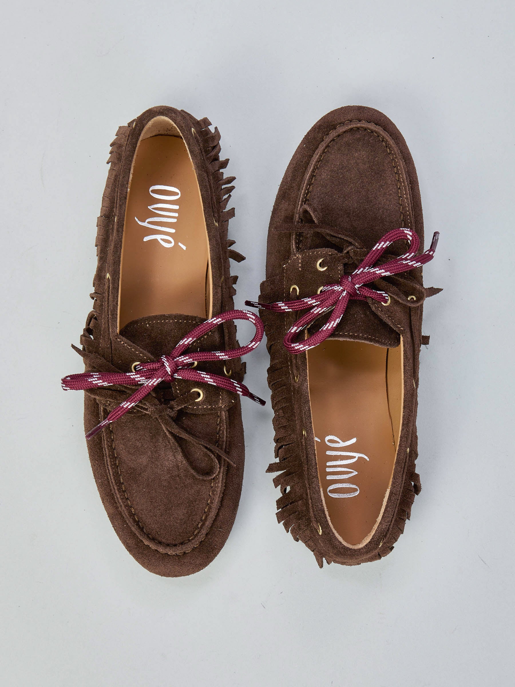 Mocassino in camoscio con frange Ovyé