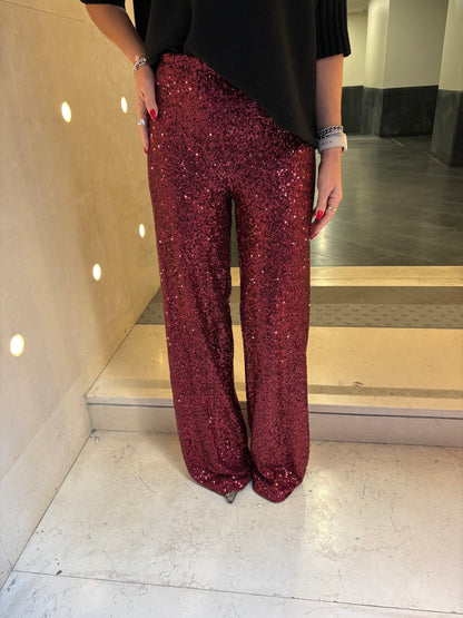 Pantalone paillettes palazzo Emisphere