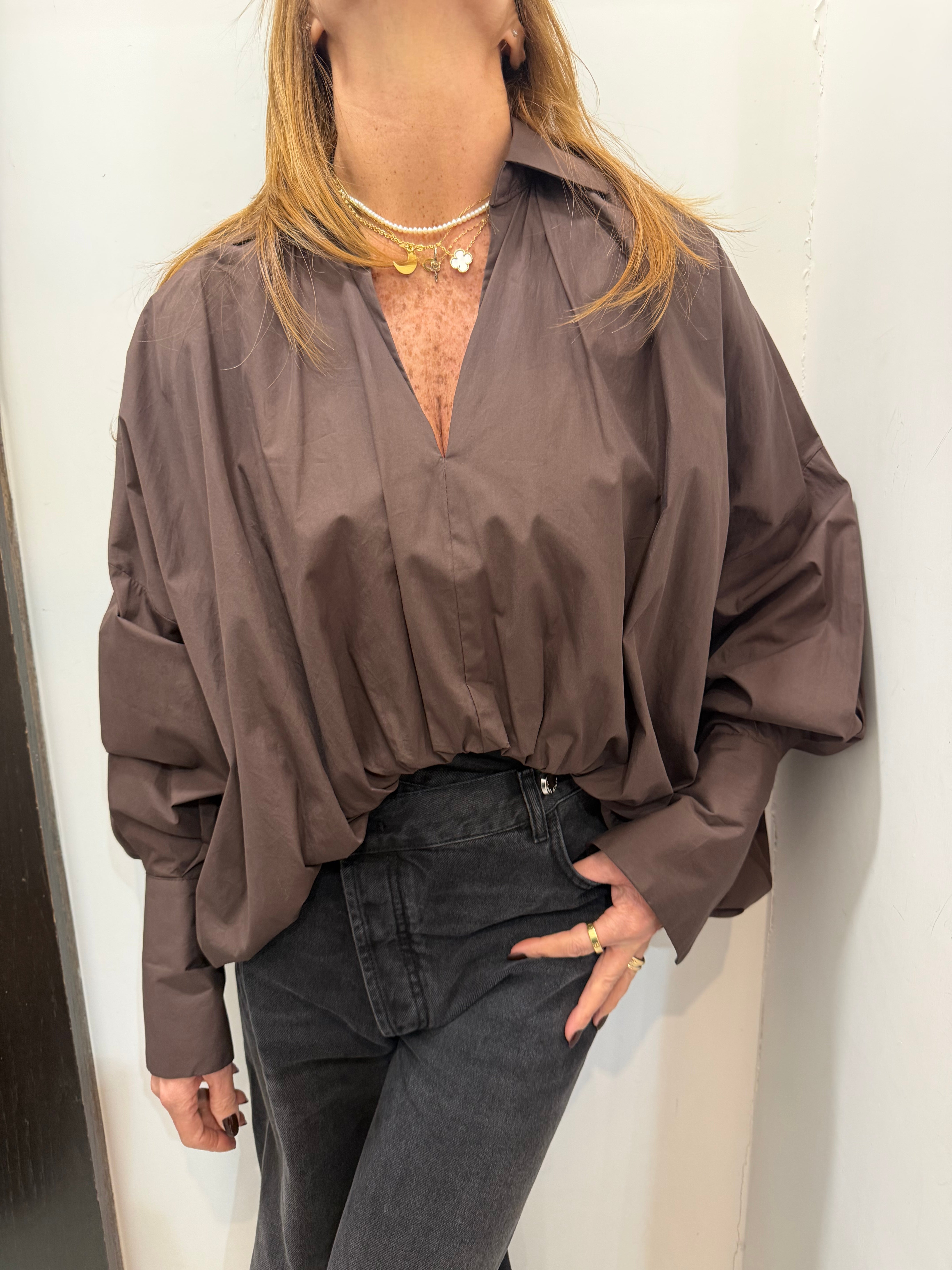 Camicia over con colletto classico e maniche lunghe Imperial