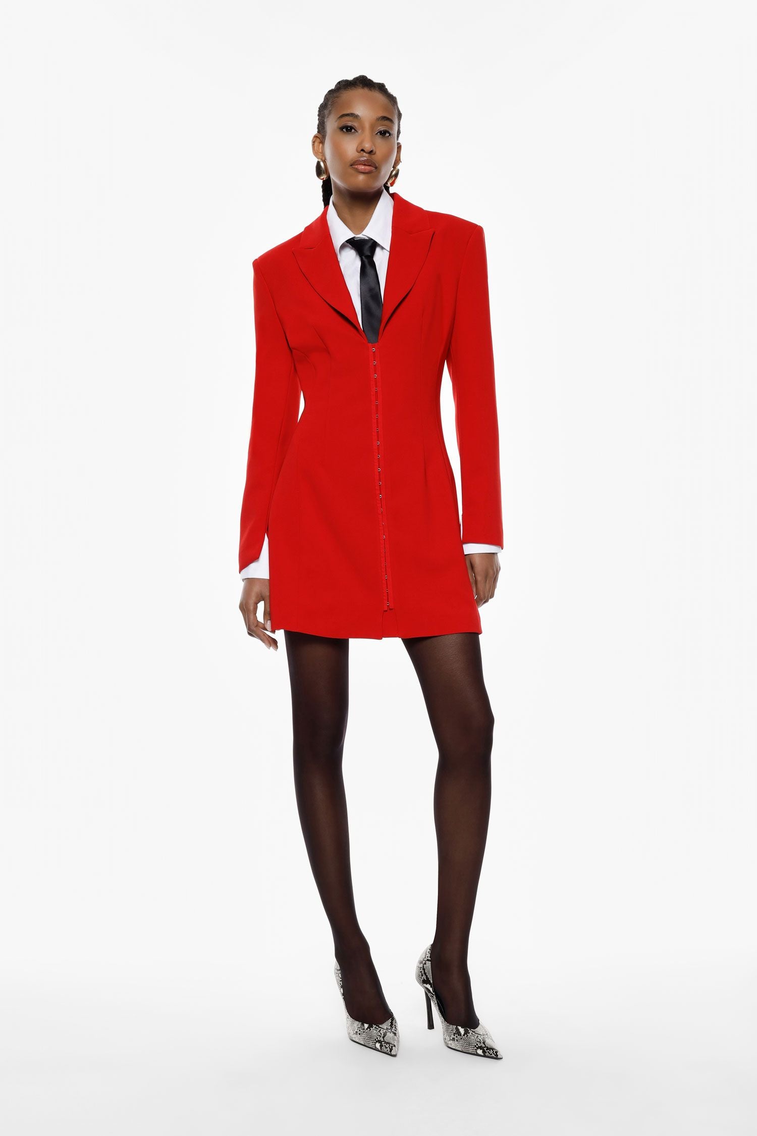 Abito corto con revers e chiusura centrale Imperial