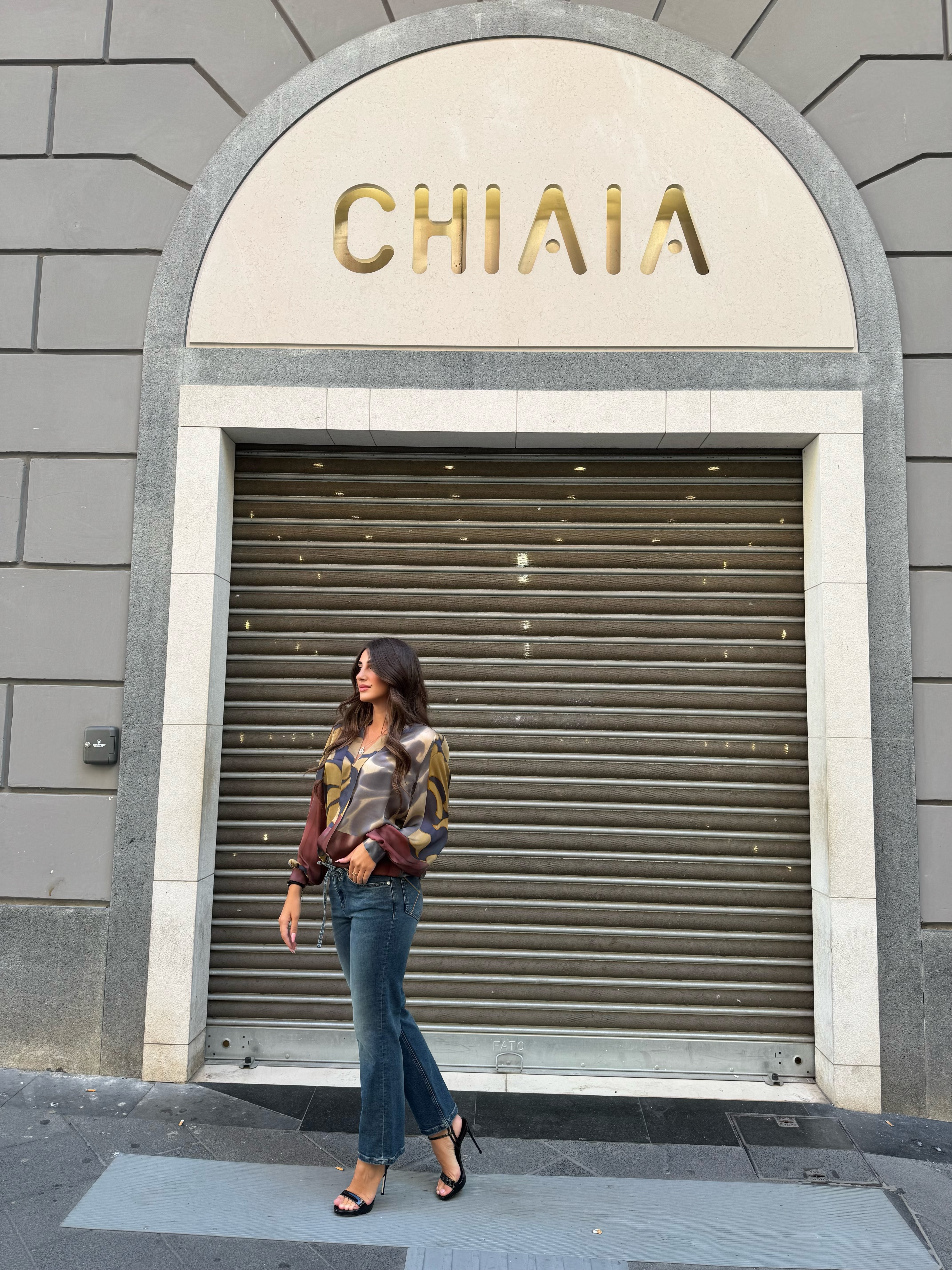 Blusa con doppio fintone e pistagna Hanita