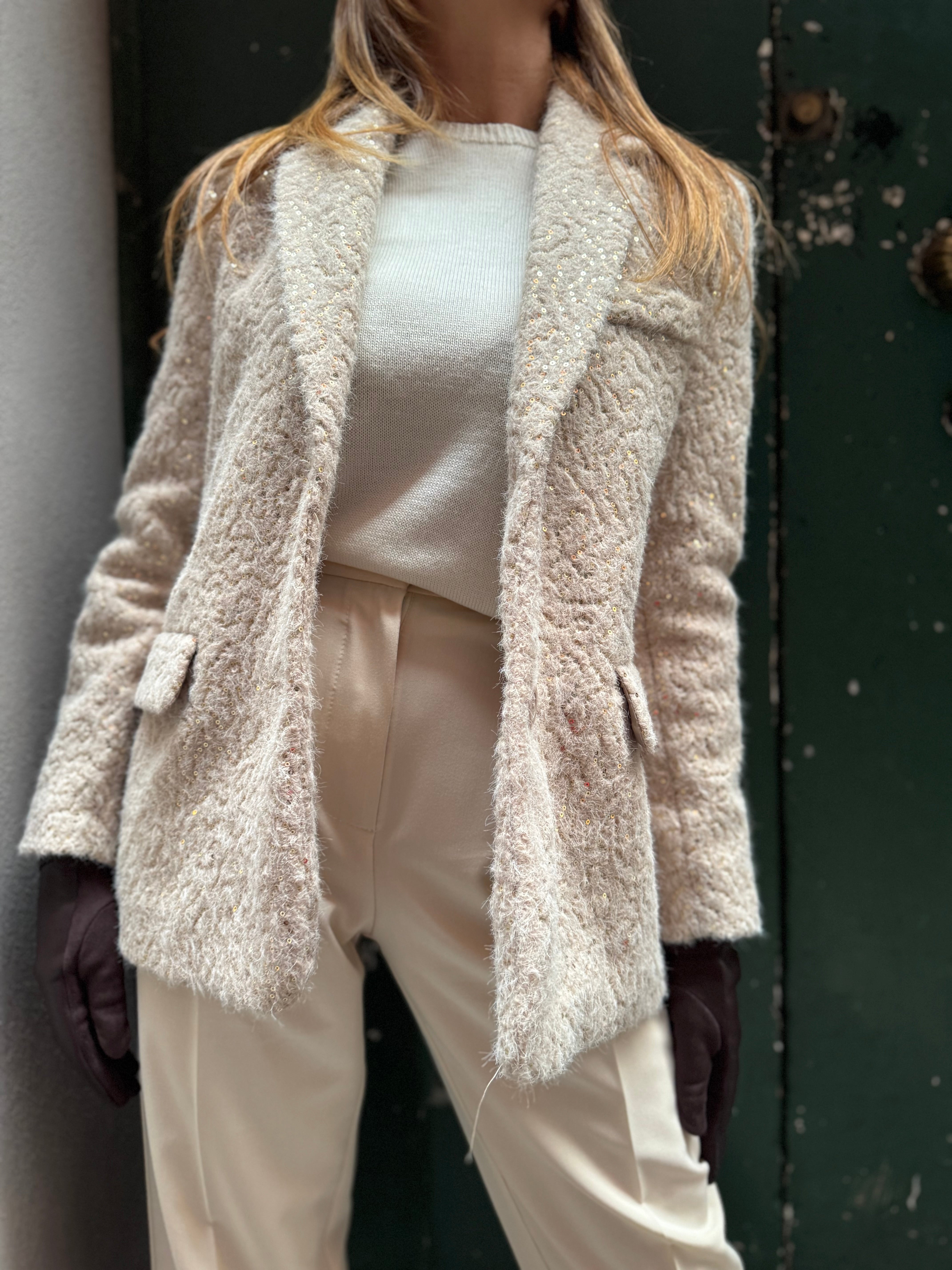 Giacca elegante in tweed con paillettes Imperial