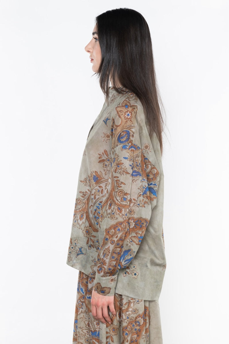 Blusa in mussola di cotone stampa floreale Kaos Donna
