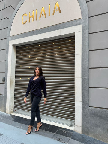 Pantaloni Slim Fit Fantasia Antracite Kaos Donna