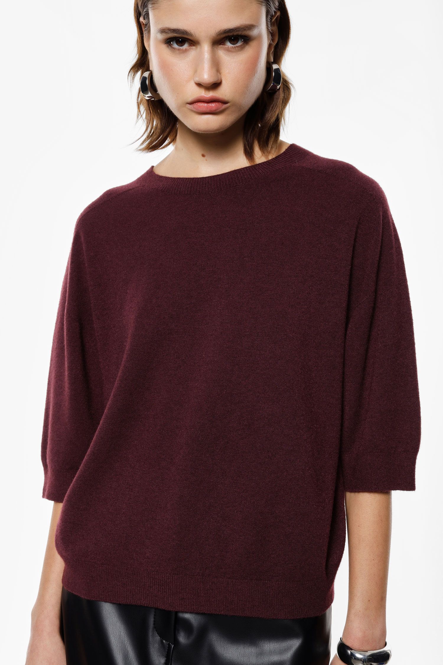 Maglione girocollo ampio manica tre quarti Imperial