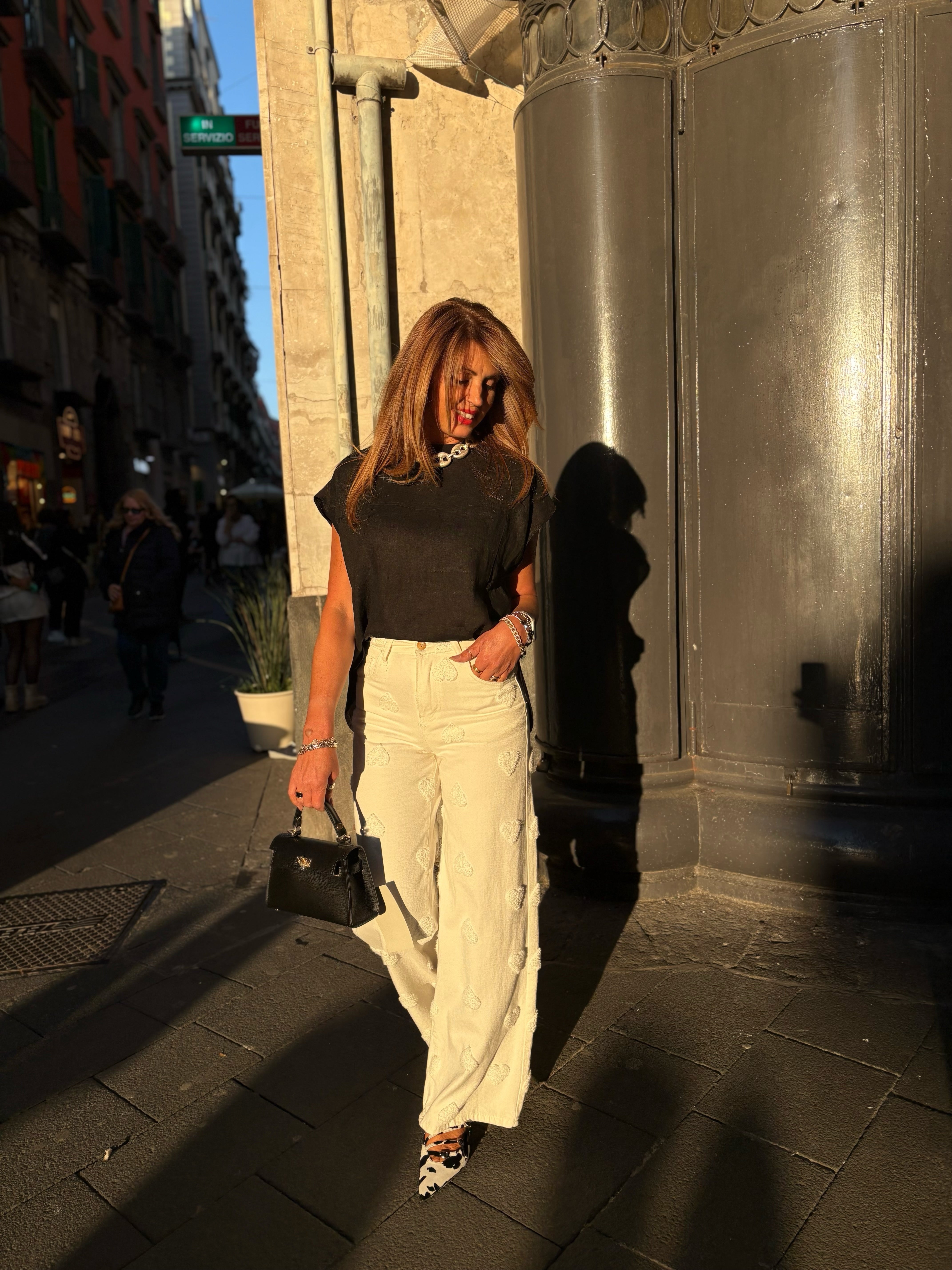 Jeans con cuori a rilievo Love Emisphere
