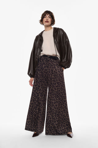 Pantaloni ampi vita alta stampati Imperial