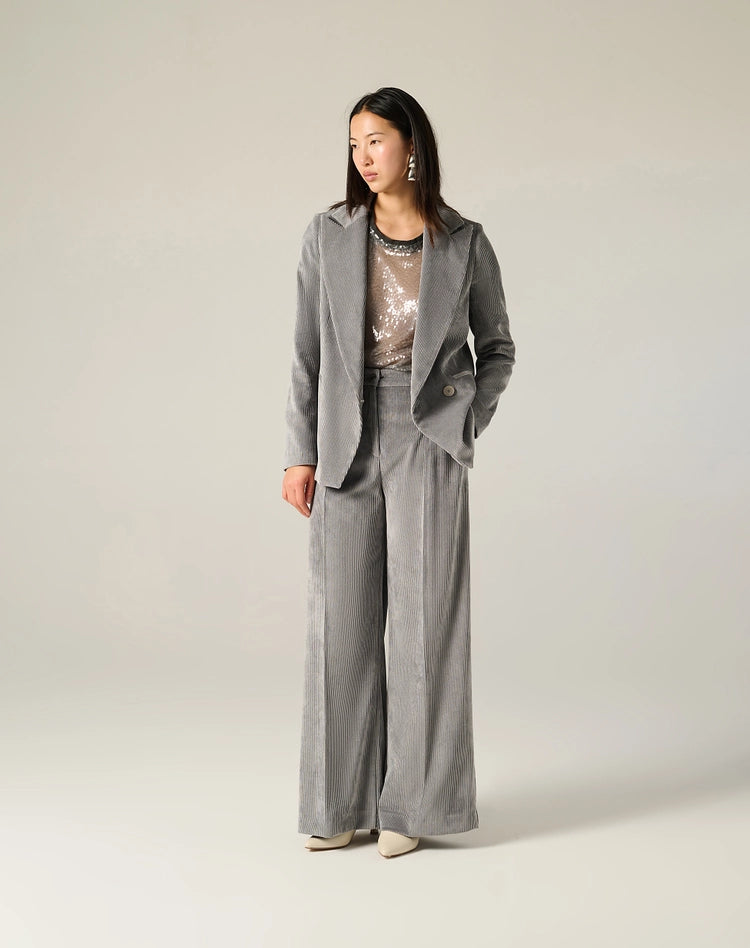 Pantalone straight in velluto a coste Manila Grace