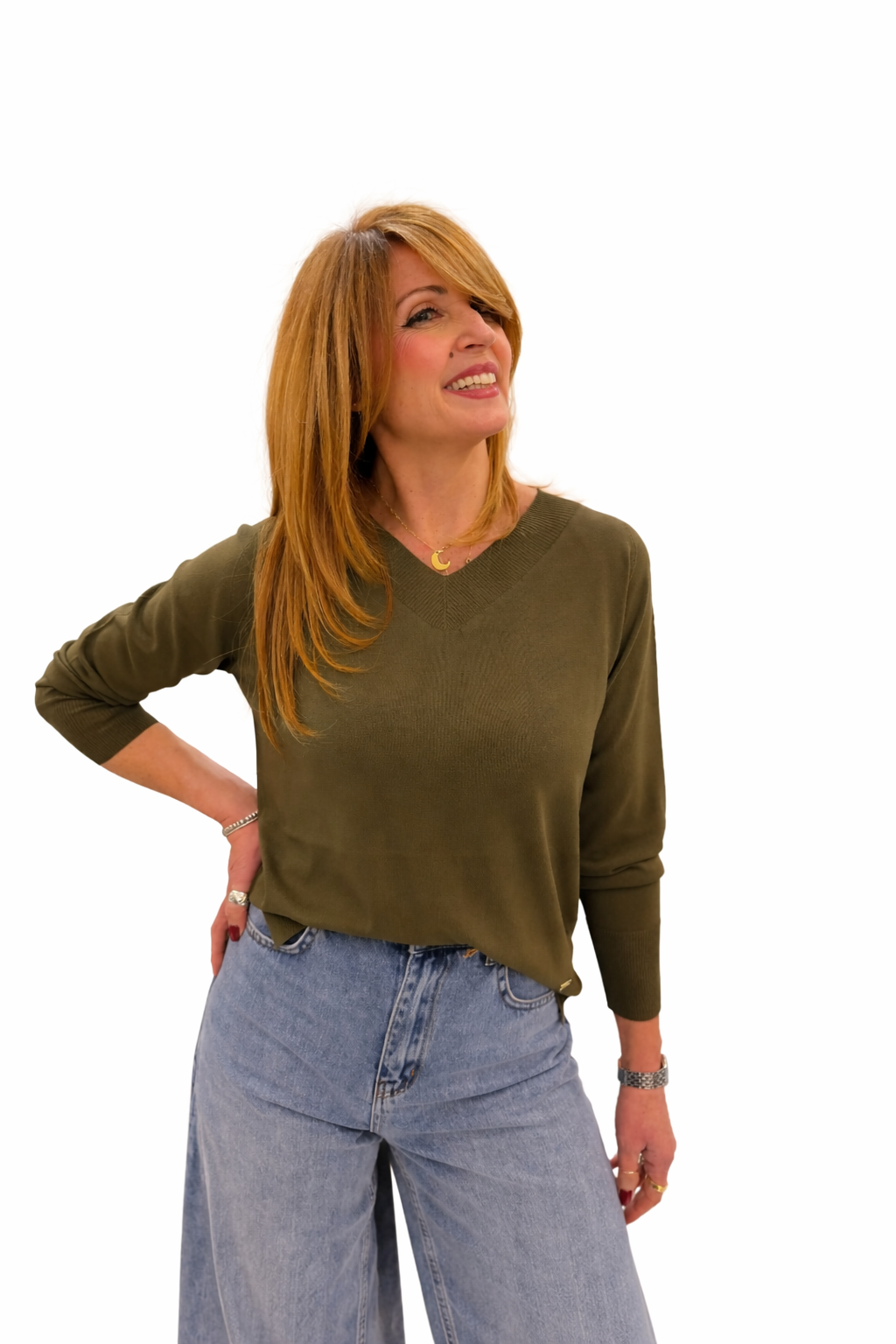 Maglia scollo a V in filo Kaos Jeans