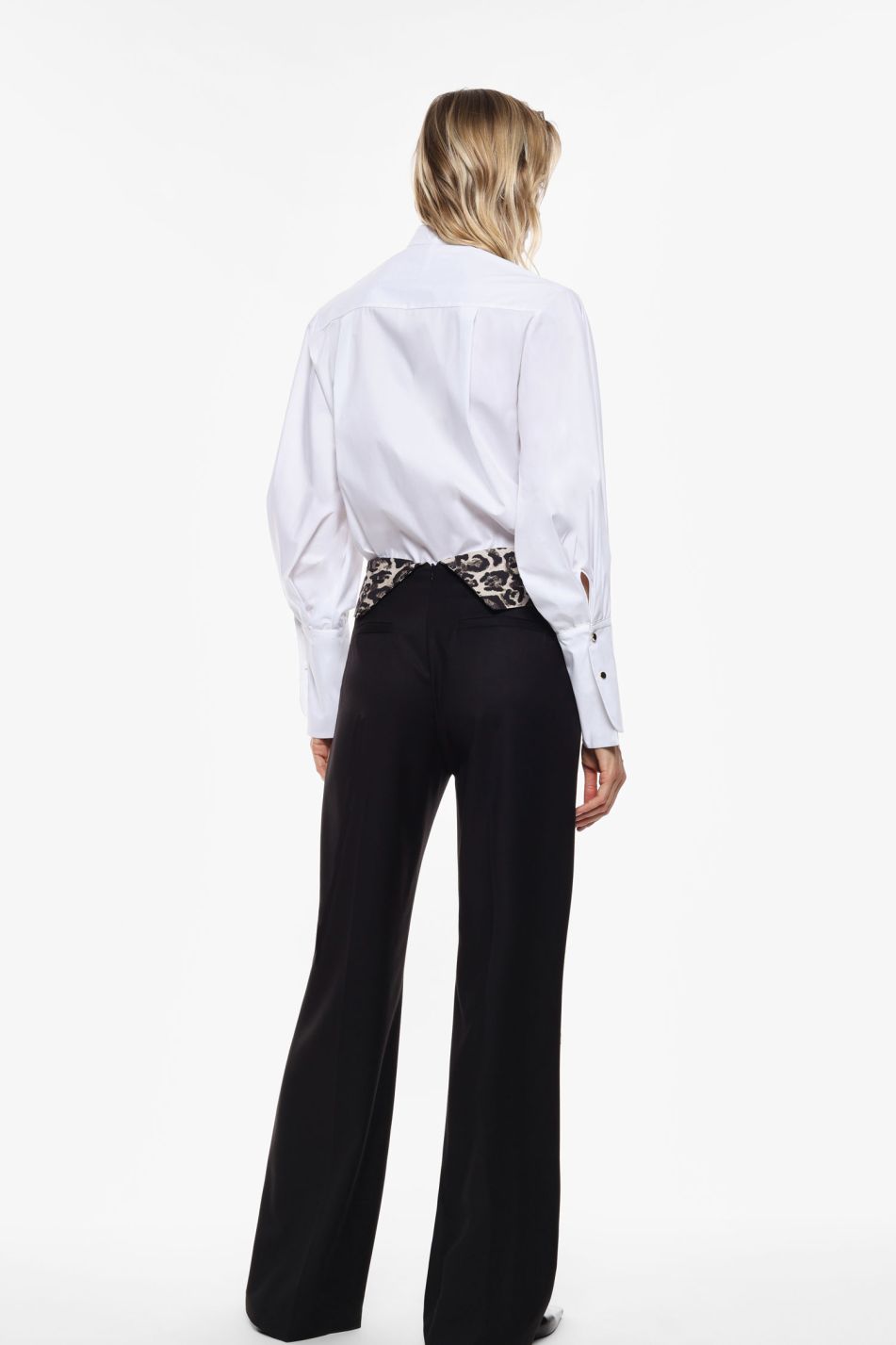 Pantaloni palazzo vita alta con dettaglio animalier Imperial