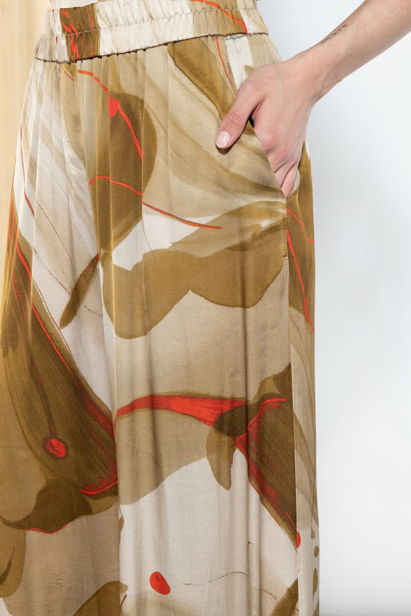 Pantalone con stampa astratta e botanical Icona