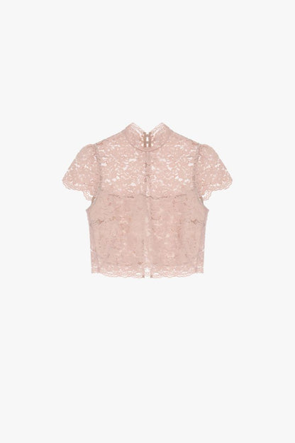 Top con maniche corte in pizzo Imperial