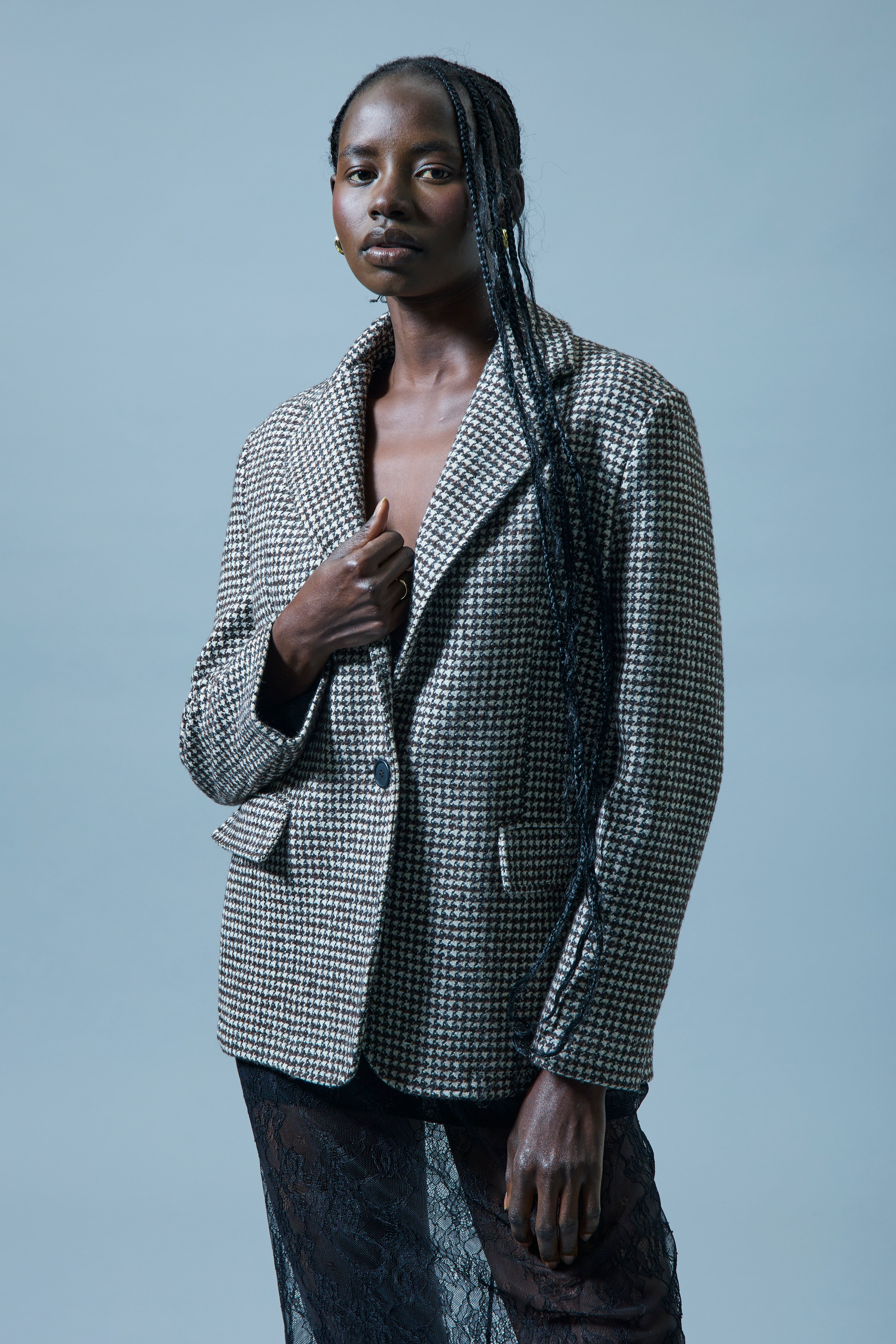 Giaccone in tweed pied-de-poule Icona