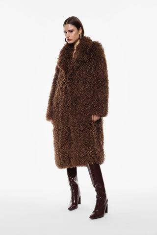 Cappotto lungo effetto riccio scollo ampio Imperial