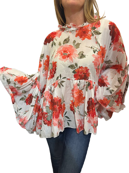 Blusa a fiori modello Positano  Emisphere