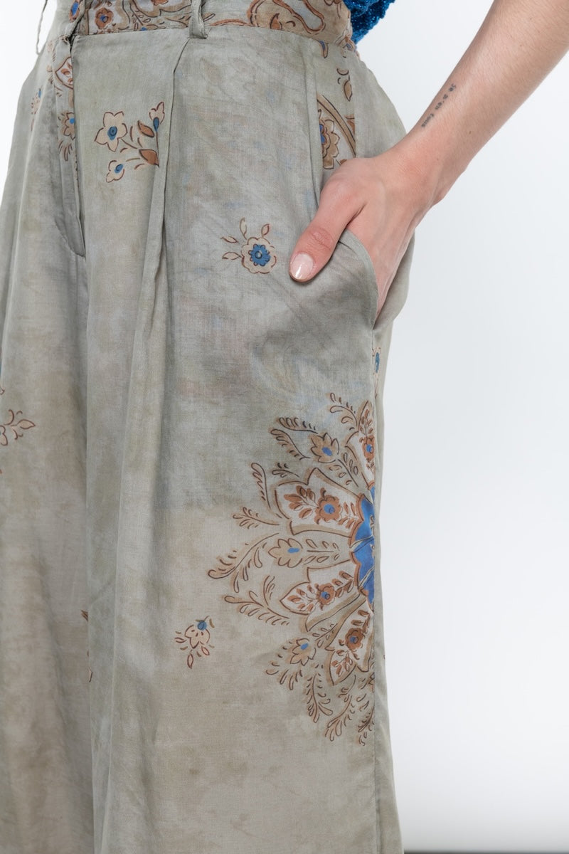 Pantalone in mussola stampa floreale Kaos Donna