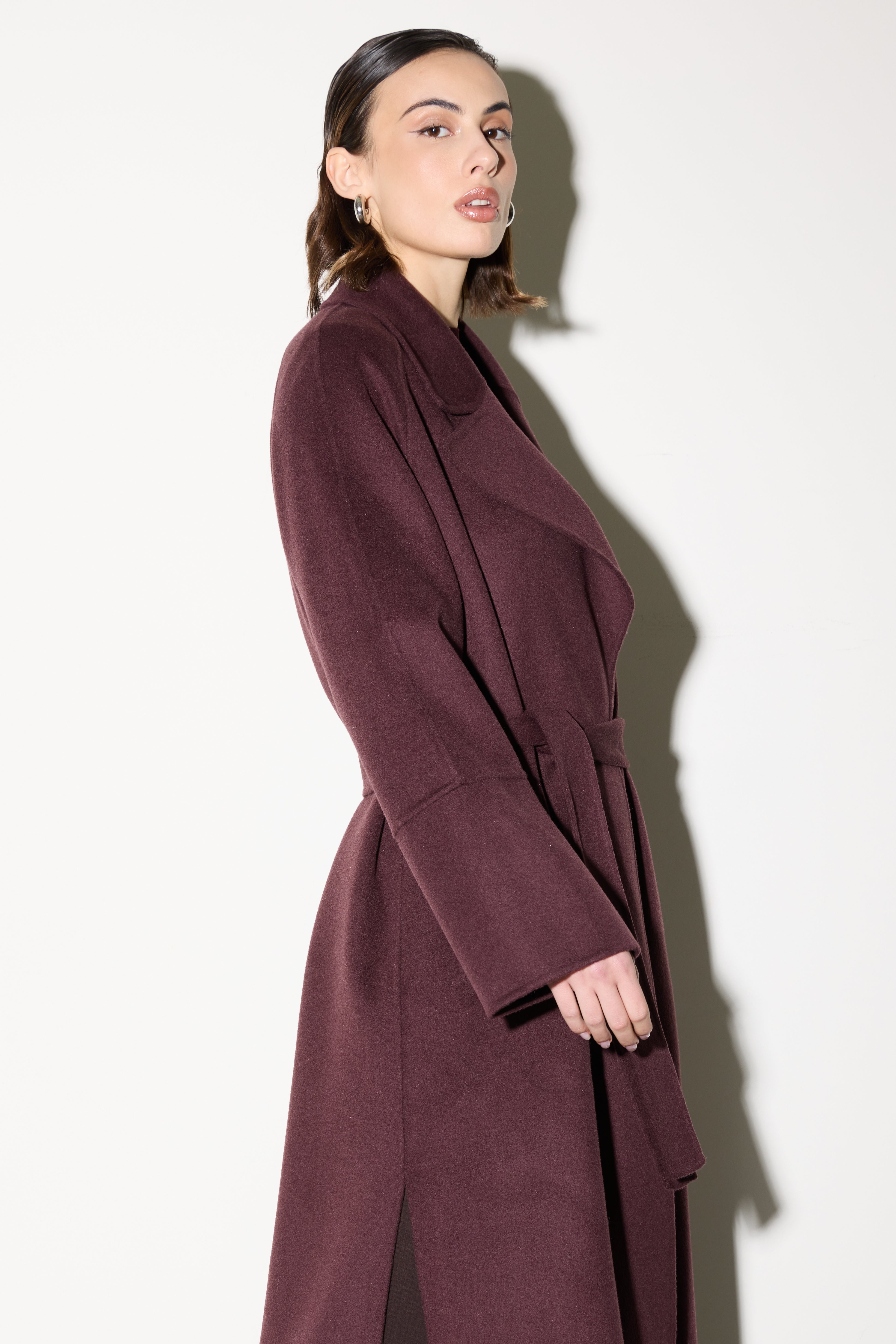 Cappotto Lungo in Misto Lana con Cintura Kaos Donna