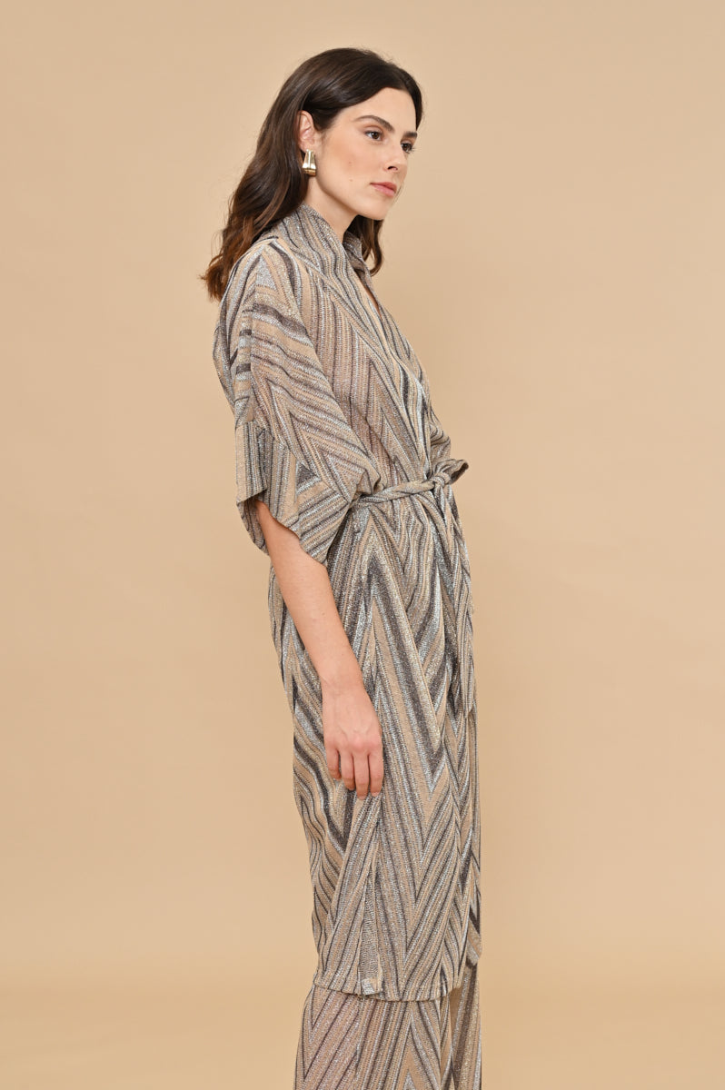 Kimono fantasia geometrica lurex Kaos Jeans