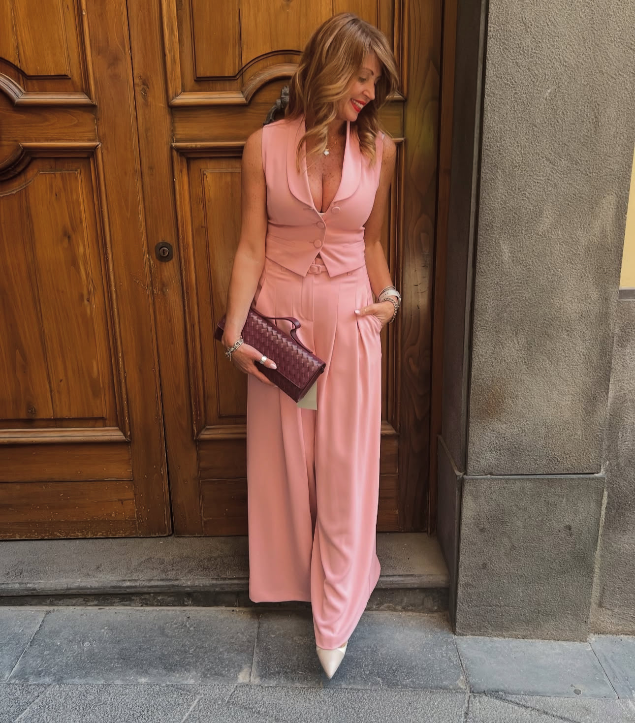 Completo con gilet corto e pantaloni ampi Imperial