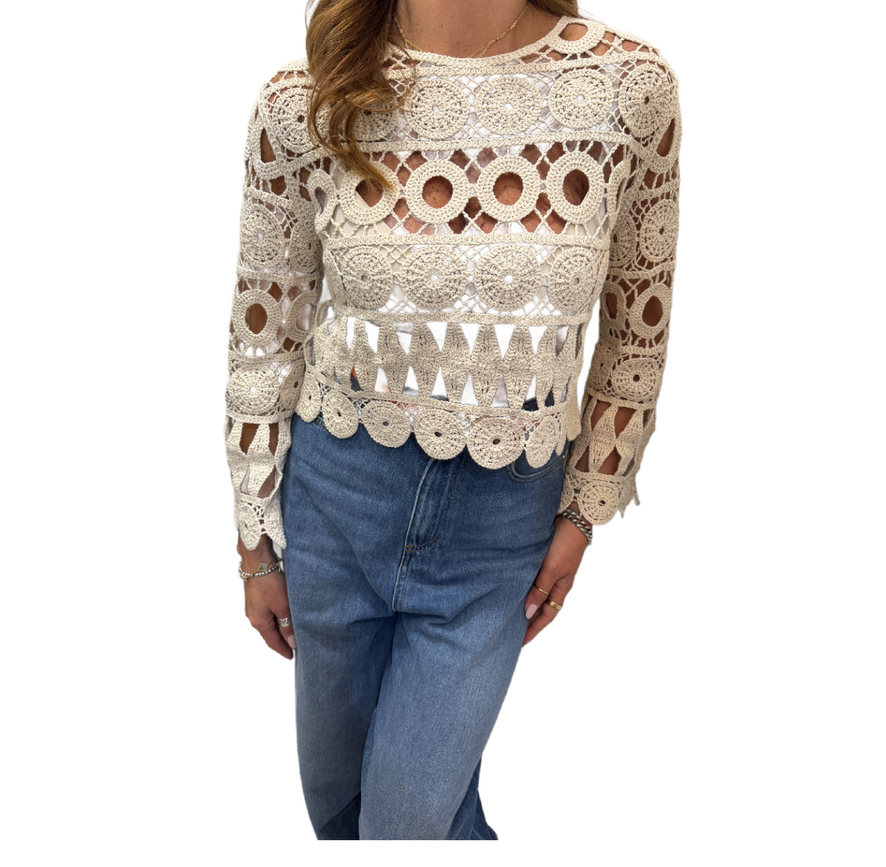Maglia manica lunga in crochet