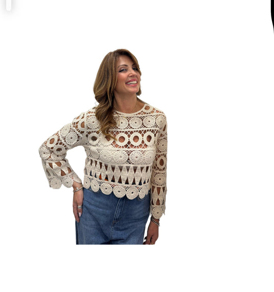 Maglia manica lunga in crochet