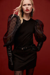 T-Shirt manica lunga con maniche a palloncino pois Imperial