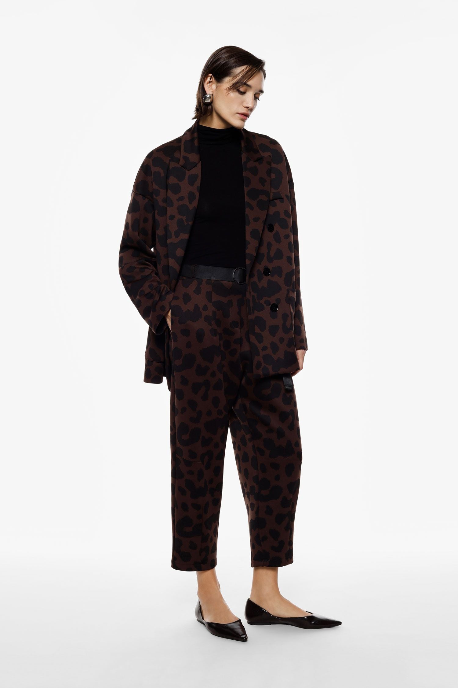 Pantaloni cropped vita alta stampa astratta Imperial