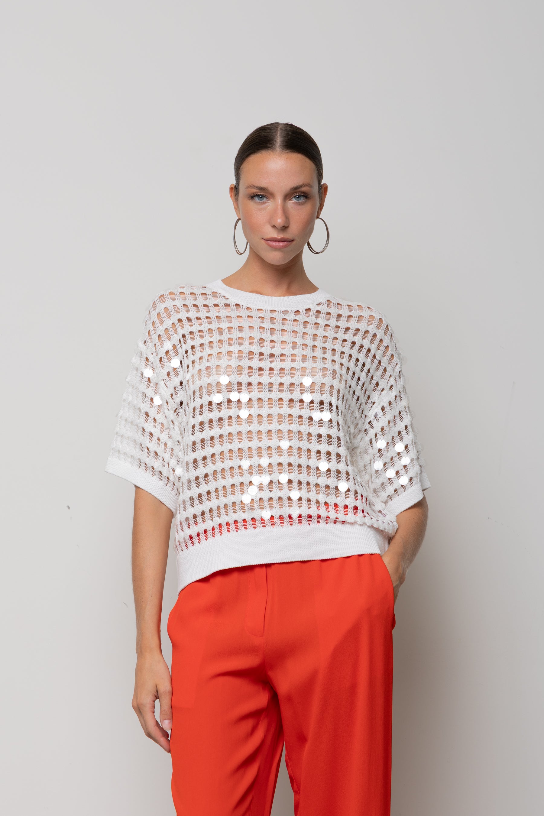 Maglia traforata con paillettes Icona