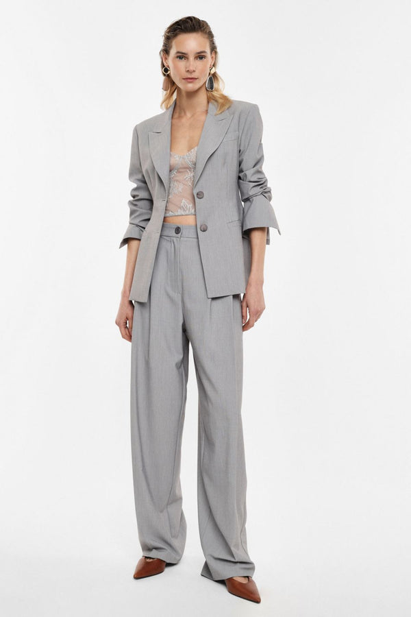 Pantaloni palazzo con pinces a vita alta Imperial