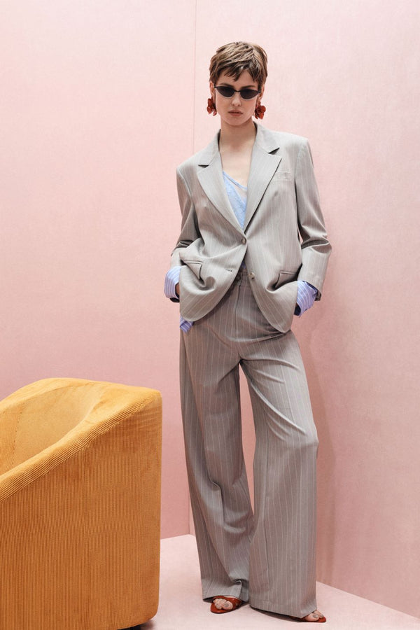 Pantaloni palazzo a righe con vita alta Imperial