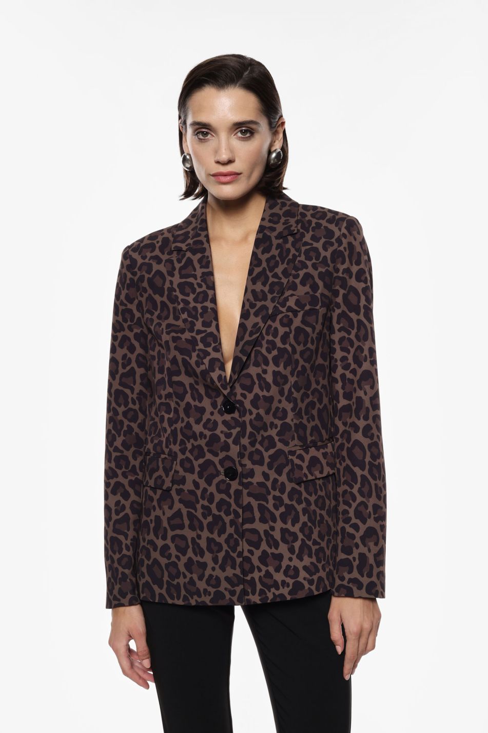 Blazer monopetto stampa animalier tasche frontali Imperial