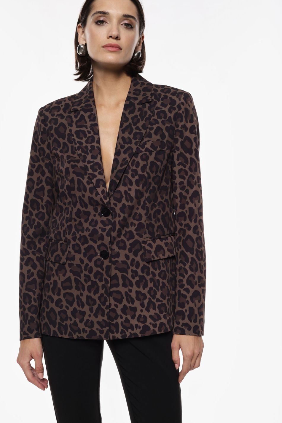 Blazer monopetto stampa animalier tasche frontali Imperial