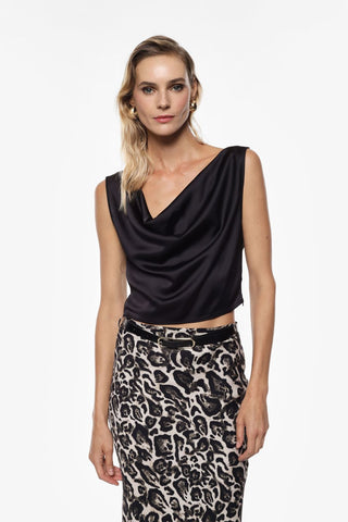 Top cropped senza maniche scollo morbido Imperial