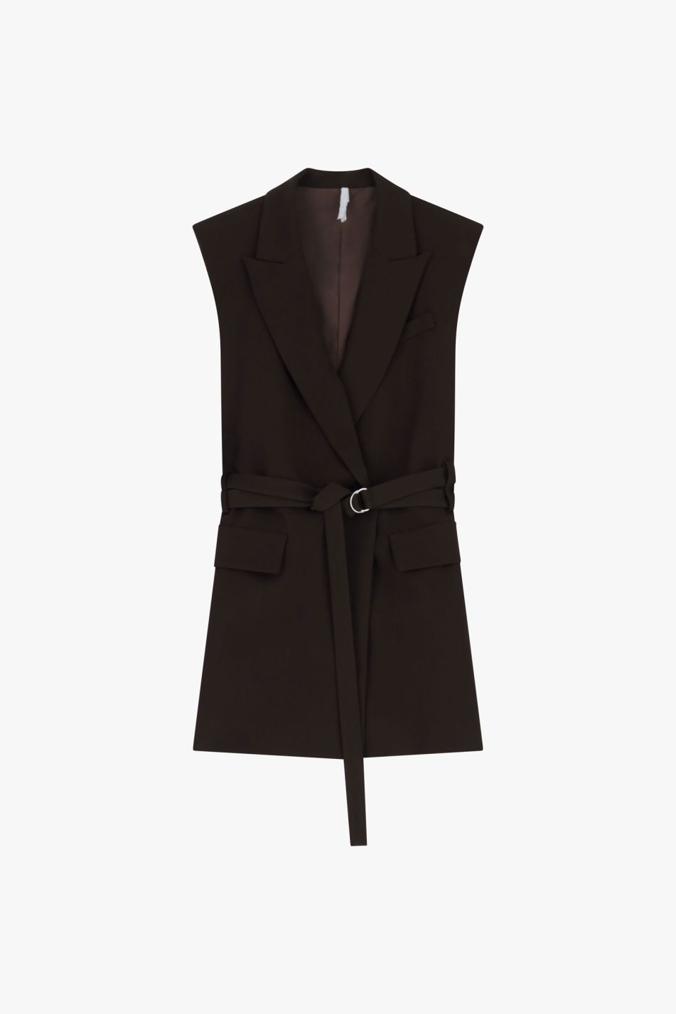 Gilet lungo con tasche e cintura Imperial
