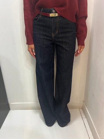 Jeans cinque tasche con cuciture a contrasto Deep Black Emisphere