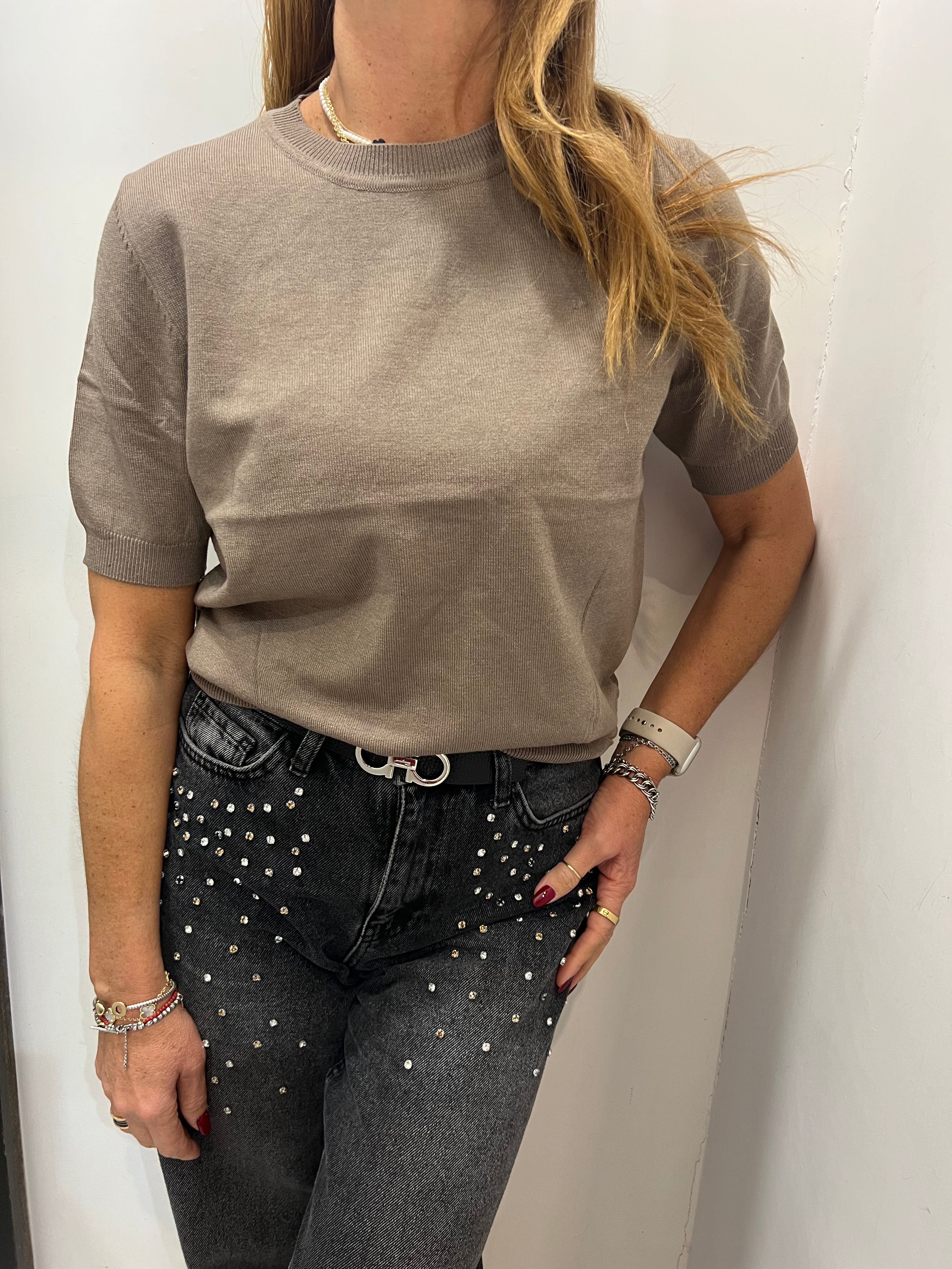 Maglia mezza manica in misto lana Emisphere